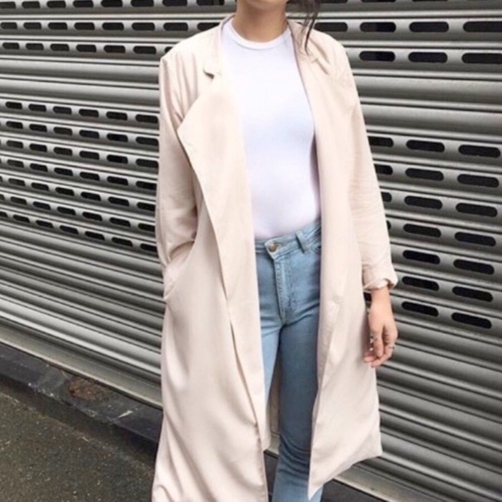 American Apparel Baby Pink Trenchcoat Jacket size M/L
